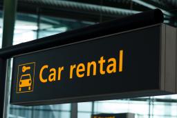 car rental sign